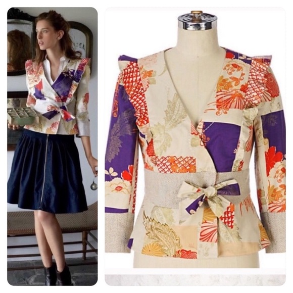 (A) Anthropologie - Elevenses Patchwork Jacket - Picture 1 of 8
